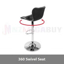 2 x PU Kitchen Cafe Swivel Bar Stools Black