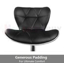 2 x PU Kitchen Cafe Swivel Bar Stools Black