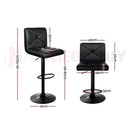 2 x PU Kitchen Cafe Swivel Bar Stools Black