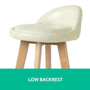 2 x Bentwood Wooden PU Kitchen Swivel Bar Stool Polished Marble White