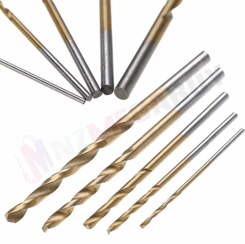 Drill Bit Set High Speed Steel 50Pcs Titanium Coated 1/1.5/2/2.5/3mm