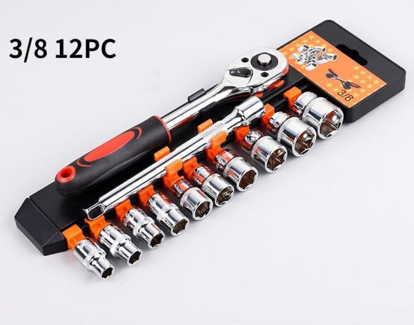 Ratchet Wrench Socket Set 12Pcs