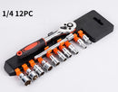 Ratchet Wrench Socket Set 12Pcs*CY-0028, 1/4