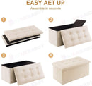 Portable Ottoman Storage 76cm "Cream"