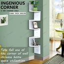 Wall Shelf Corner Floating Display Shelf Bookshelf White Rack 5 Tier *White