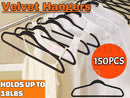 Black Nonslip  Velvet Hangers Coat Cloth