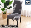 Chair Covers *Grey Feather *Available In 2Pcs and 4Pcs