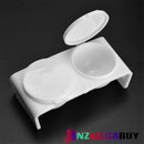 2 x Dappen Dish Plastic Double Holes Brush Wash Bowl Polish Blender Cup*Nail --- Dappen dish , white