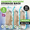Hanging Vacuum Space Saver Bags Storage Wardrobe Hanger Dust Cover * 105 CM