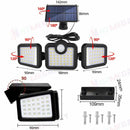 3 head 108LED Motion Sensor Light Outdoor Garden Wall Security