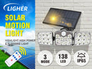 3 head 138LED Motion Sensor Light Outdoor Garden Wall Security