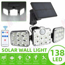 3 head 138LED Motion Sensor Light Outdoor Garden Wall Security
