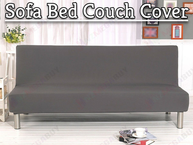 Foldable Armless Sofa Bed Slipcover Cover Couch * Grey