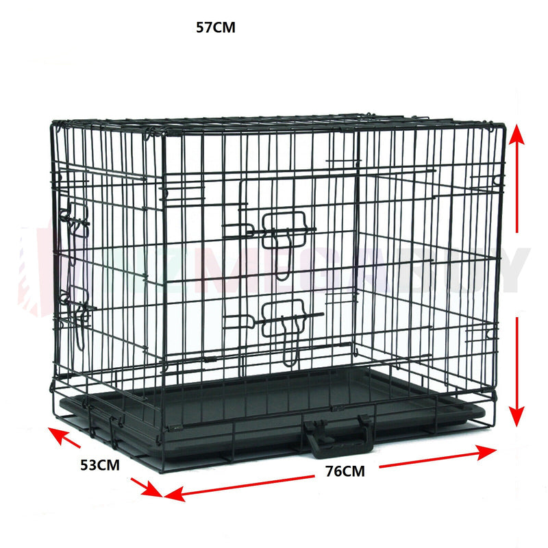 Portable Pet Crate Puppy Foldable Metal Kennel House *4 Sizes