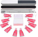 10pc Nail Soak Off Kit – Silicone Caps, Cuticle Pushers & Cotton Pads