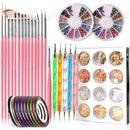 Nail Art Kit – Brushes, Dotting Tools, Foils & Rhinestones