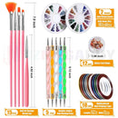 Nail Art Kit – Brushes, Dotting Tools, Foils & Rhinestones