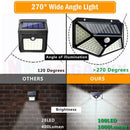 100 LED Solar Power Motion Sensor Light Outdoor Security Garden Waterproof