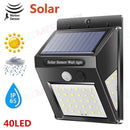 40 LED Solar Powered PIR Motion Sensor Light Garden Outdoor Security Lights