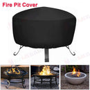 Round Fire Pit Cover Garden BBQ Grill Bucket Pritector Waterproof 210D Outdoor