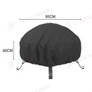 Round Fire Pit Cover Garden BBQ Grill Bucket Pritector Waterproof 210D Outdoor