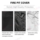 Round Fire Pit Cover Garden BBQ Grill Bucket Pritector Waterproof 210D Outdoor
