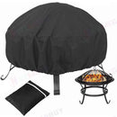 Round Fire Pit Cover Garden BBQ Grill Bucket Pritector Waterproof 210D Outdoor