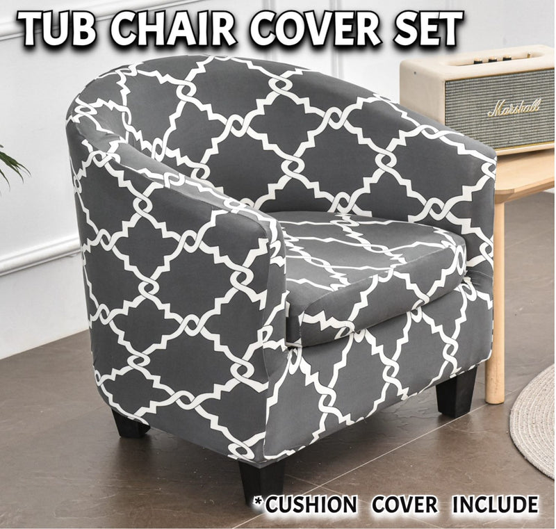 Tub Chair Cover + Cushion Cover*TGW Grey