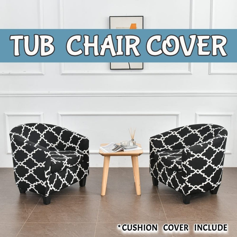 Tub Chair Cover + Cushion Cover*TGW Black