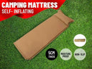 Self Inflating Single Sleeping Mattress Mats Pad Air Bed Camping Hiking Beige