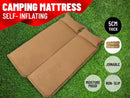 Self Inflating Single Sleeping Mattress Mats Pad Air Bed Camping Hiking Beige