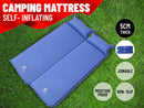Self Inflating Single Sleeping Mattress Mats Pad Air Bed Camping Hiking Blue