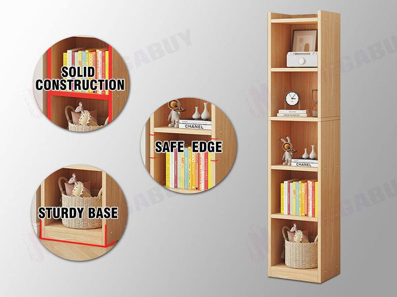 Bookcase Display Shelf Storage Cabinet Stand Home Office Bookshelf  * Rimu