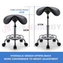 Salon Barber Bar Stool Massage Hairdressing Chair Swivel Hydraulic PU Black