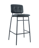 Black PU Leather Bar Stools NZ – Modern Kitchen Café Chairs