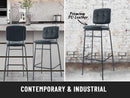 Black PU Leather Bar Stools NZ – Modern Kitchen Café Chairs
