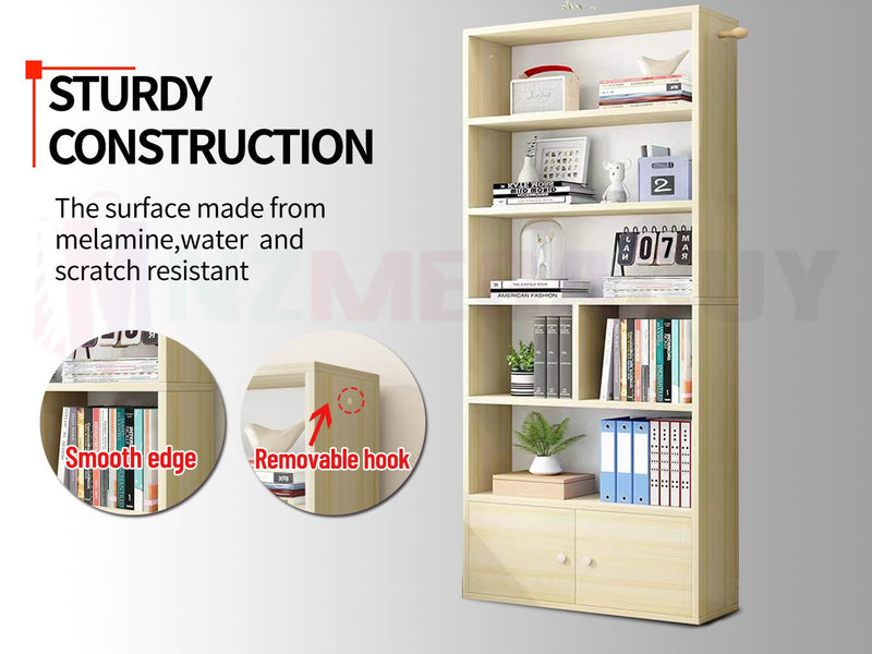 Bookcase Display Shelf Storage Cabinet Stand Home Office Bookshelf  * Pale