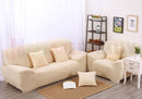 Stretch Sofa Cover Loung Couch Removable Slipcover 1/2/3/4Seater+1 Cushion Cover * Cream *4 Sizes