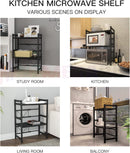 Microwave Shelf Holder Black 3 Tier Expandable