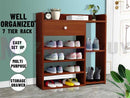 7 Tiers Wooden Shoe Rack Cabinet "Brown"