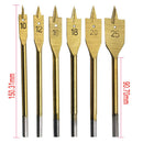 6pcs Hex Shank Spade Bits Flat Boring Bit Wood Drill Set