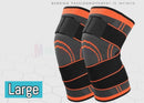 1 pair Knee Brace Elastic Sleeve Support (Orange) 3 Sizes