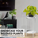 Plant Stand Metal  2 Tiers  80CM White