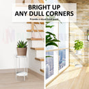 Plant Stand Metal  2 Tiers  80CM White