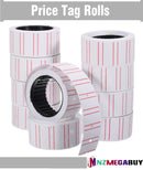 PRICE TAG GUN LABELER with 10/20/30 ROLLS PAPER + SPARE INK