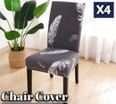 Chair Covers *Grey Feather *Available In 2Pcs and 4Pcs