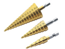 3pcs HSS Step Cone Drill Titanium Steel Metal Hole Cutter Bit Set