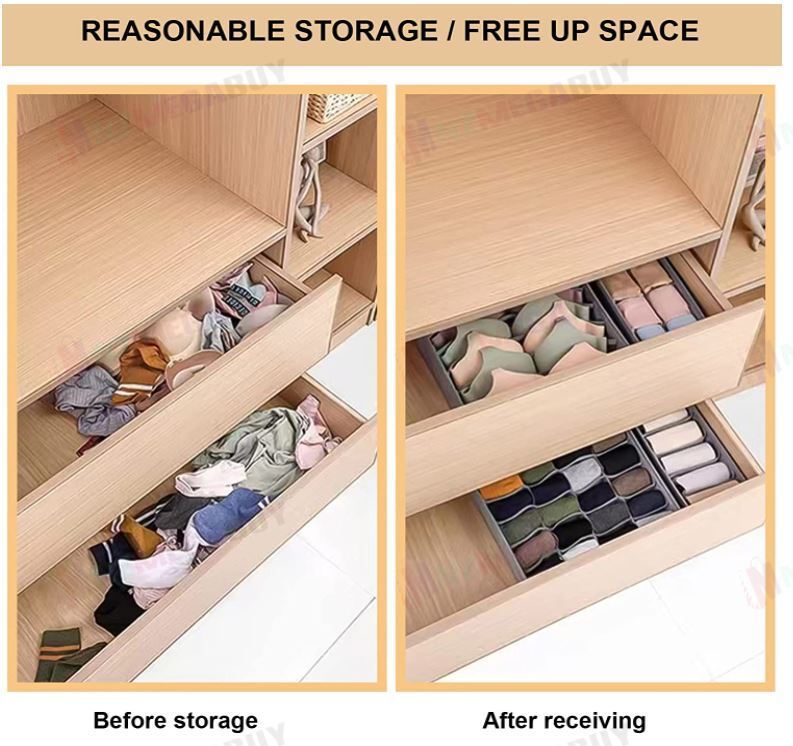 Foldable Storage Drawer Organizer  Divider 24 compartments