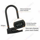 4 Digit Password Lock Motor Bike Shop Door U-Lock