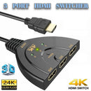 HDMI 3 Port Switch Switcher Splitter Selector HUB Box Cable HDTV 1080P/4K AUTO